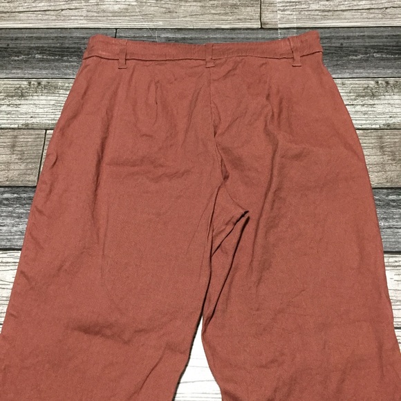J Jill Linen Stretch Pants Cropped Women’s 2P (Inseam 21) Brown Red Casual - Picture 8 of 10